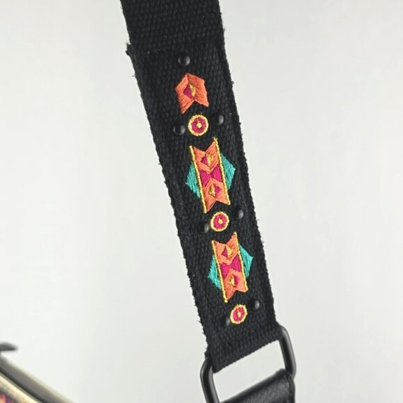 Sakroots Crossbody Medium Bag Coated Canvas Boho Art-To-Wear Multi Color Neon - Picture 9 of 16